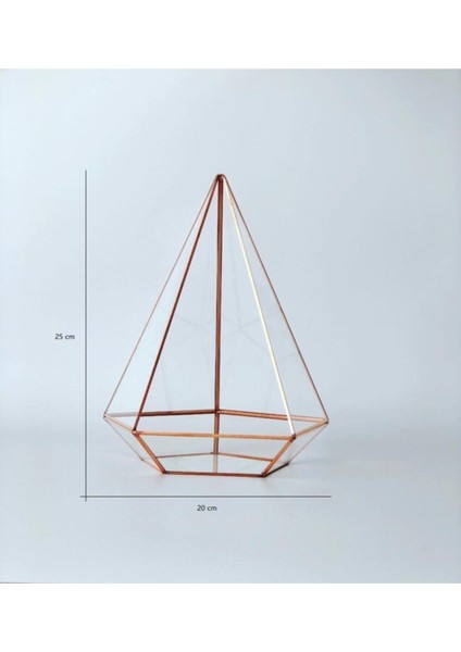 Dekoratif Teraryum Geometrik Cam Fanus