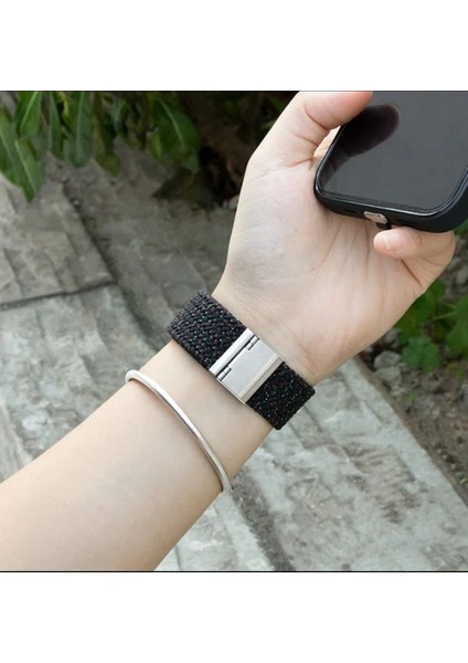 Huawei Watch Buds ile Uyumlu Likralı Örgü Flexible Kayış Akıllı Saat Kordonu 22MM