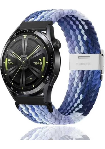 Huawei Watch Gt3 Pro Seramik Kasa 43MM (20MM) Likralı Örgü Flexible Kayış Akıllı Saat Kordonu