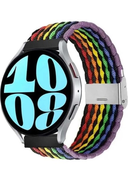 Samsung Galaxy Watch Active 2 40 44MM Uyumlu (20MM) Likralı Örgü Flexible Kayış Akıllı Saat Kordonu