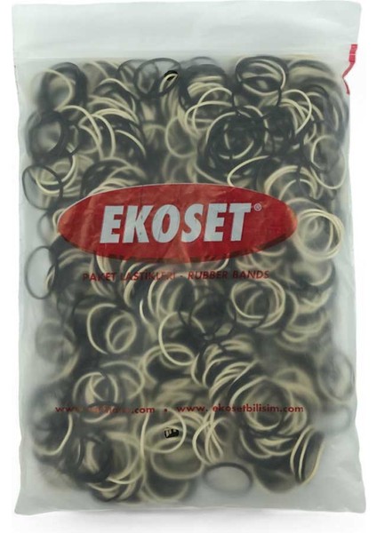 1000 Adet Küçük Paket Lastiği Siyah Beyaz 40 mm