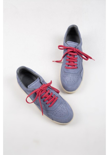 Zeus Erkek Deri El Boyamalı Bağcık Ve Iki Yedek Bağcıklı Açık Mavi Sneakers indirimleri