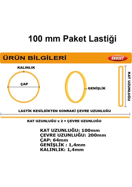 100 mm Büyük Boy Ince Paket Lastiği 500 Adet