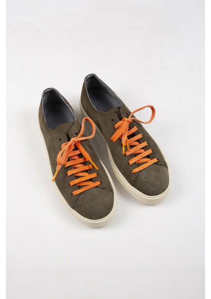 Ares Erkek Deri El Boyamalı Bağcık Ve Iki Yedek Bağcıklı Haki Sneakers modelleri