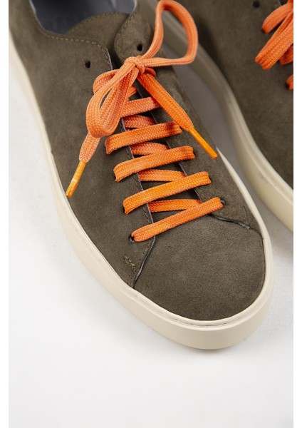 Ares Erkek Deri El Boyamalı Bağcık Ve Iki Yedek Bağcıklı Haki Sneakers fırsatları