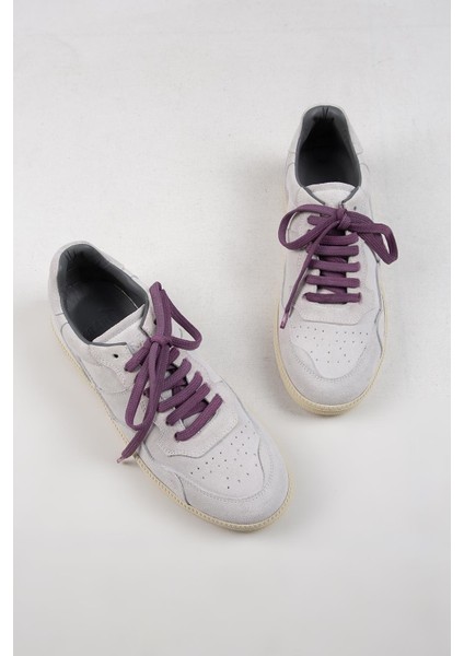 Zeus Erkek Deri El Boyamalı Bağcık Ve Iki Yedek Bağcıklı Beyaz Sneakers indirimleri
