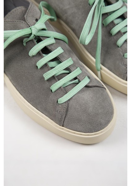 Ares Erkek Deri El Boyamalı Bağcık ve Iki Yedek Bağcıklı Açık Gri Sneakers fırsatları
