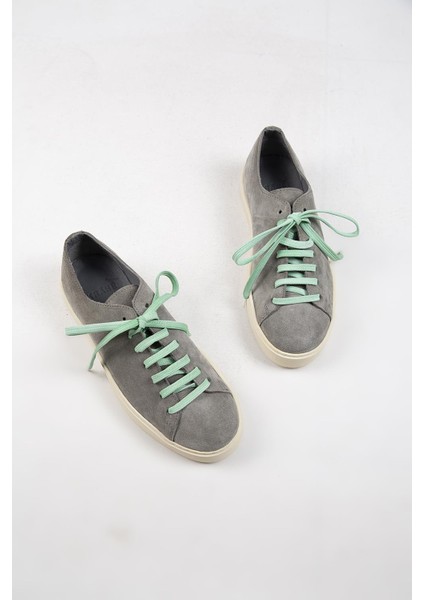 Ares Erkek Deri El Boyamalı Bağcık ve Iki Yedek Bağcıklı Açık Gri Sneakers indirimleri
