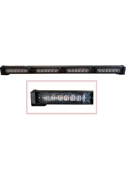 10V-30V LED Bar Off-Road Sarı Çakarlı (17 Fonksiyonlu) (Çakar Tepe Lamba) (60 Cm)