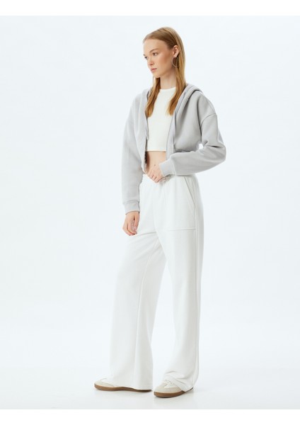 Crop Sweatshirt Fermuarlı Korse Görünümlü Kapüşonlu fiyatları