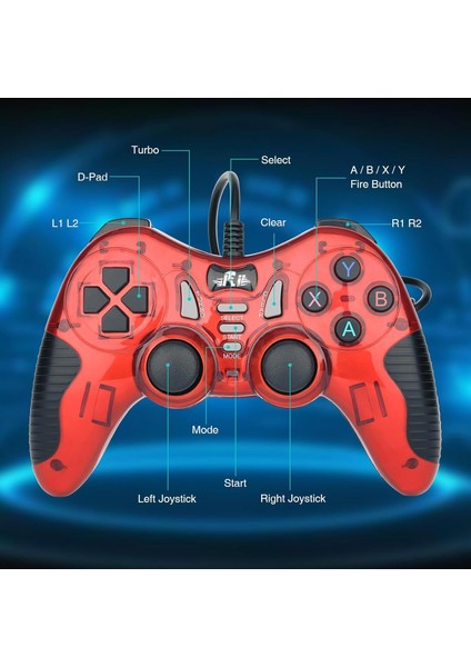 MT40-O Çift Analoglu Kol USB PC Bilgisayar PS3 Oyun Kolu Gamepad Joystick