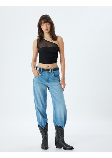 Tek Omuz Atlet Asimetrik Skinny Slim Fit