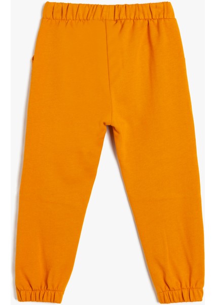 Jogger Eşofman Altı Beli Bağlamalı Slogan Baskılı Pamuklu fiyatları