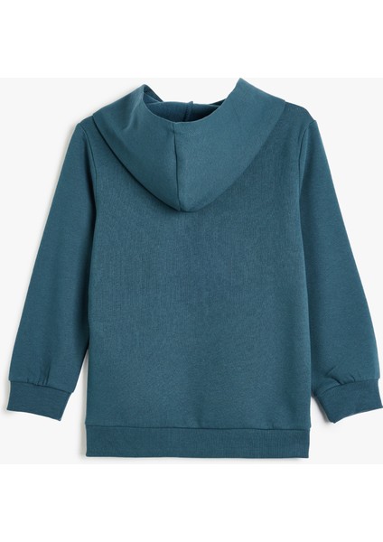 Kapşonlu Sweatshirt Motosiklet Baskılı Uzun Kollu fiyatları