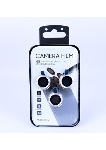 iPhone 12 Promax Metalik Lens Gümüş