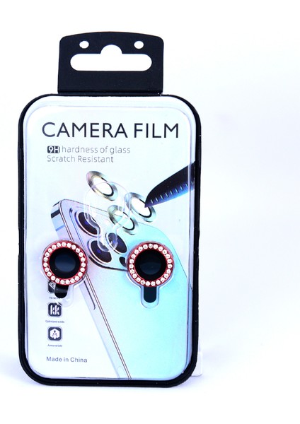 iPhone 11 12 12 Mini Dıamond Lens Kırmızı