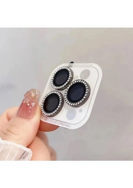 iPhone 15 Pro 15 Promax Dıamont Lens Koyu Gümüş