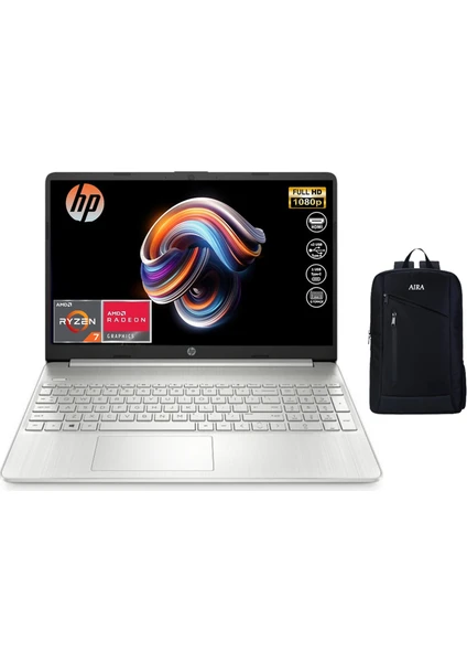 Hp 15S-EQ2000NT Amd Ryzen 7 5700U 16GB 512GB SSD Windows 11 Pro 15.6" Fhd Taşınabilir Bilgisayar 4H0J2EA+AIRA Çanta