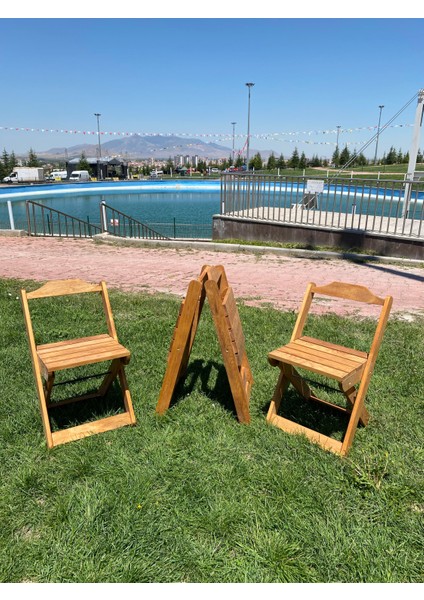 Ahşap Katlanır Bahçe Balkon Sandalyesi