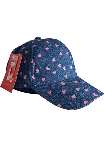 Kitti 4-8 Yaş Kız Çocuk Açık Denim Renk Desenli Yazlık Şapka fiyatları