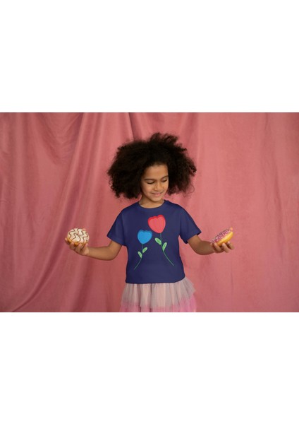 Kız Çocuk Pamuk Gergous Baskılı Kısa Kol Tshirt