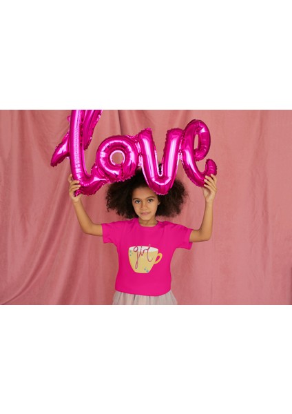 Kız Çocuk Pamuk Girl Mug Baskılı Kısa Kol Tshirt fiyatları