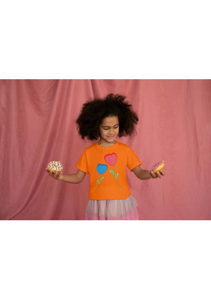 Kız Çocuk Pamuk Gergous Baskılı Kısa Kol Tshirt