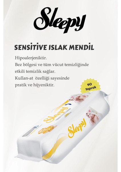 20 Al 18 Öde Sleepy Sensitive Islak Mendil 90'lı ve Rosıe