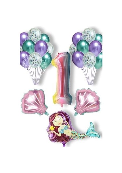 Deniz Kızı Balon Full Parti Süsleme Seti fiyatları