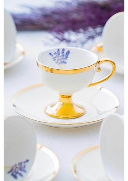 HXF-05176 Miranda Gold 6lı Kahve Fincan Takımı