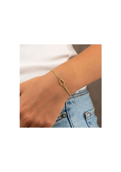 Aşk ve Sevgi Düğümü Model Altın Kaplama Gümüş Italyan Bileklik