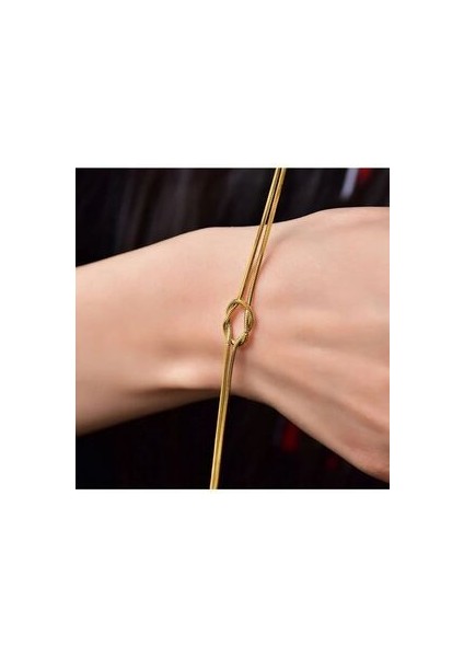 Aşk ve Sevgi Düğümü Model Altın Kaplama Gümüş Italyan Bileklik fırsatları