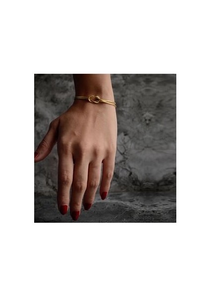 Aşk ve Sevgi Düğümü Model Altın Kaplama Gümüş Italyan Bileklik indirimleri