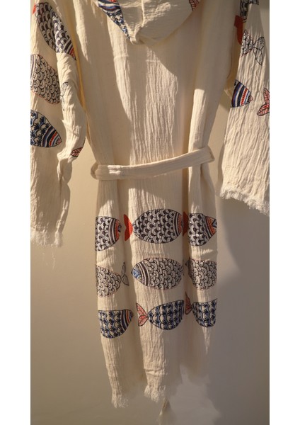 Aquatolıa Müslin Büyük Balıklı Bornoz -Pamuklu- Kapşonlu - Unise x Bornoz fiyatları