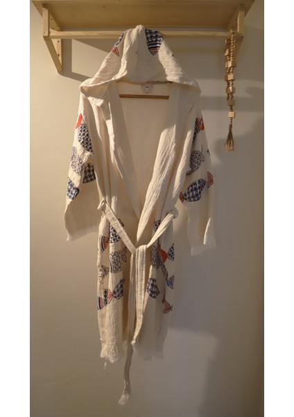 Aquatolıa Müslin Büyük Balıklı Bornoz -Pamuklu- Kapşonlu - Unise x Bornoz fırsatları