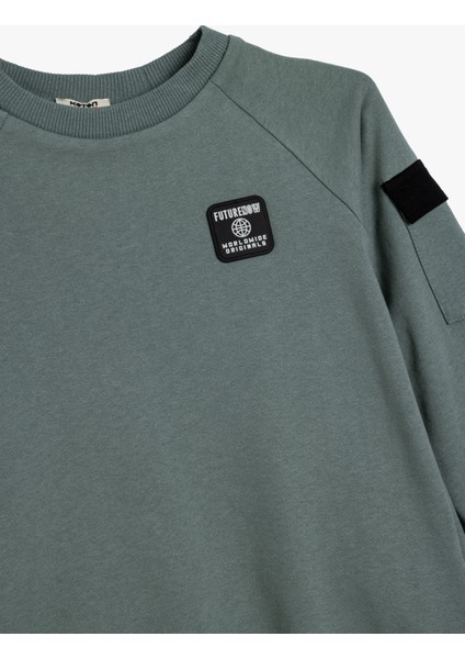 Sweatshirt Cep Detaylı Bisiklet Yaka Uzun Kollu Pamuklu Şardonlu modelleri