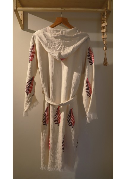 Aquatolıa Müslin Yapraklı Bornoz -Pamuklu- Kapşonlu - Unise x Bornoz fırsatları