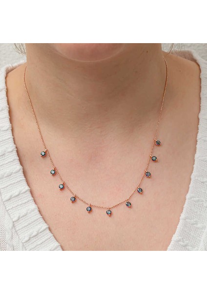 Gümüş Mistik Topaz Taşlı Şans Kadın Kolye modelleri