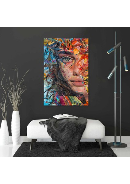 Soyut Rengarenk Özel Tasarım Kadın Hd Kalite Kanvas Tablo fiyatları