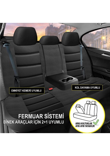 Saab 9/5 Uyumlu Lüks Oto,araba Tay Tüyü Koltuk Kılıfı Siyah