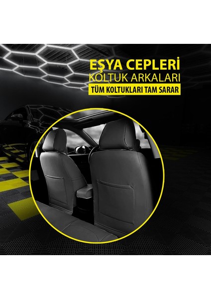 Saab 9/5 Uyumlu Lüks Oto,araba Tay Tüyü Koltuk Kılıfı Siyah