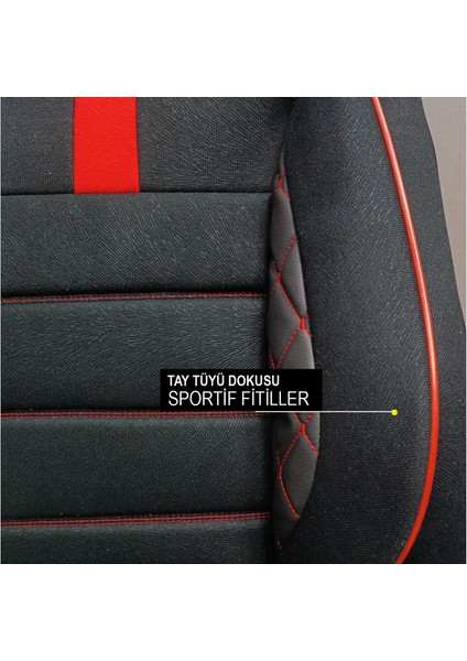 Dacıa Sandero Stepway Uyumlu Lüks Oto,araba Tay Tüyü Koltuk Kılıfı Kırmızı Detay modelleri