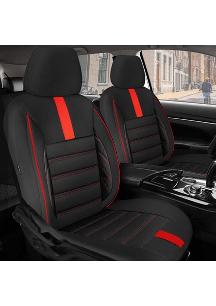 Mersedes Benz W 213 Uyumlu Lüks Oto,araba Tay Tüyü Koltuk Kılıfı Kırmızı Detay