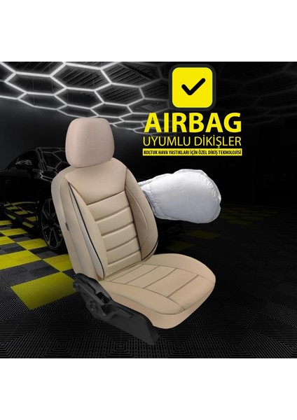 Fıat Egea Uyumlu Lüks Oto,araba Deri Koltuk Kılıfı Bej fırsatları