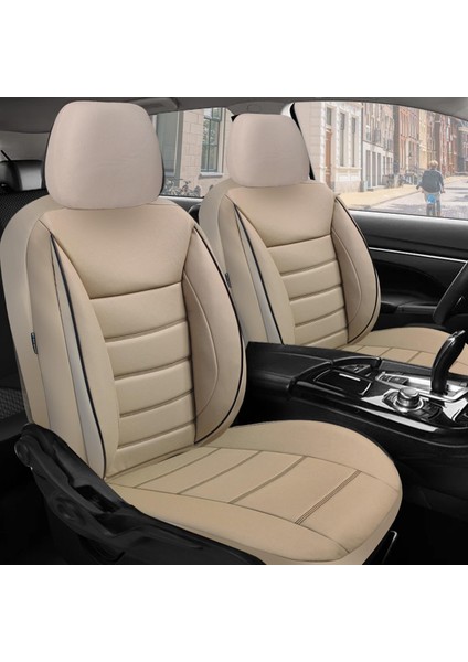 Renault Fluence Facelift Uyumlu Lüks Oto,araba Deri Koltuk Kılıfı Bej