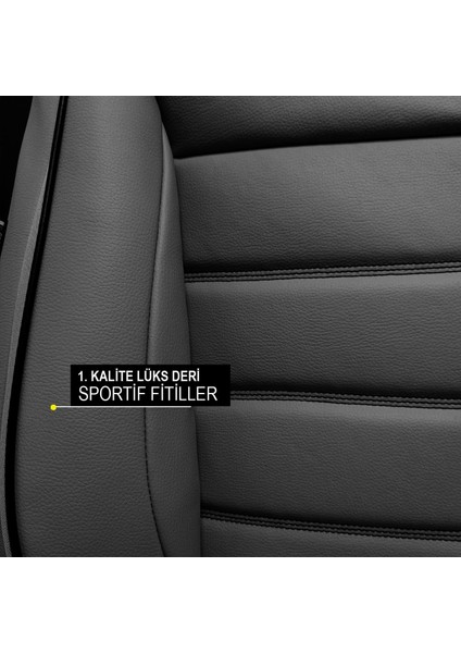 Renault 19 Uyumlu Lüks Oto,araba Tay Tüyü Koltuk Kılıfı Siyah modelleri