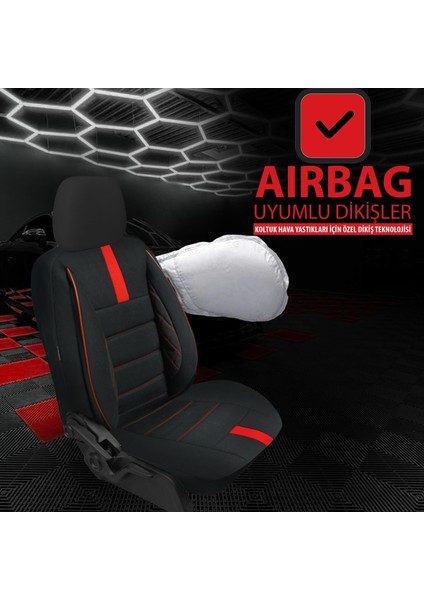 Fıat Albea Uyumlu Lüks Oto,araba Tay Tüyü Koltuk Kılıfı Kırmızı Detay