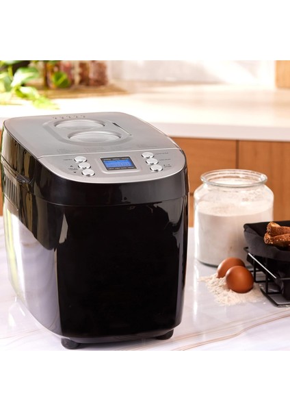 Ekmek Pişirme Reçel Yoğurt Yapma Makinesi 3 Farklı Pişirme Seviyesi 15 Otomatik Programlı Inox Gövdeli 1500 gr Kapasite 45 Tarifli Kitapçıklı