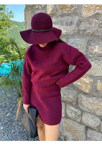 Triko Ikili Takım - Yarım Boğazlı Kazak Ve Etek Ipek Pike Design Kadın Takım - 101 fırsatları