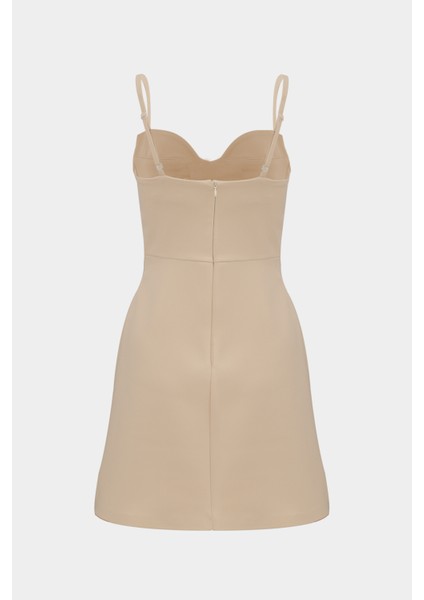 Premium Gül Detaylı Askılı Mini Kadın Elbise fiyatları